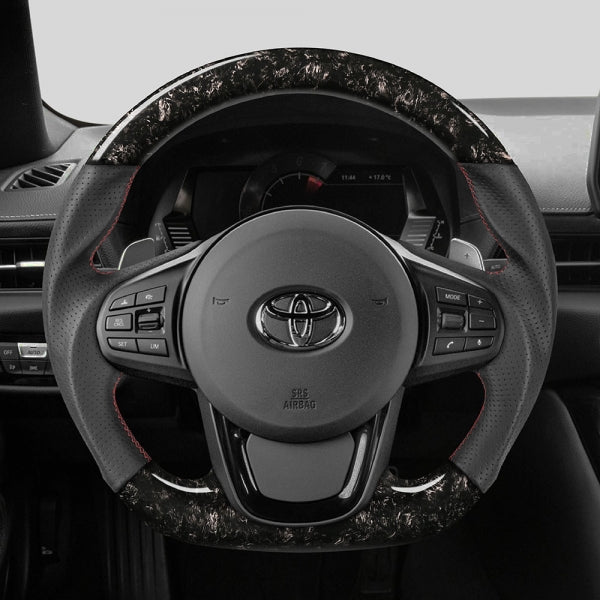 D-Shape Steering Wheel (Forged + Leather/Suede) For Toyota GR Supra A90 2019+