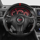 D-Shape Steering Wheel (Carbon + Leather/Suede) For Subaru Impreza WRX/STI G3 2008-2013