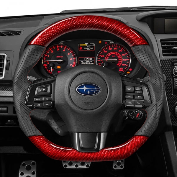 Subaru WRX / STI (VA) 2015-2021 D-Shape Steering Wheel (Coloured Carbon Fibre)