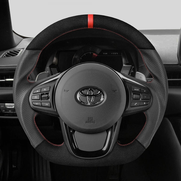D-Shape Steering Wheel (Suede + Leather) For Toyota GR Supra A90 2019+