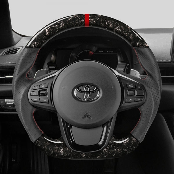 D-Shape Steering Wheel (Forged + Leather/Suede) For Toyota GR Supra A90 2019+