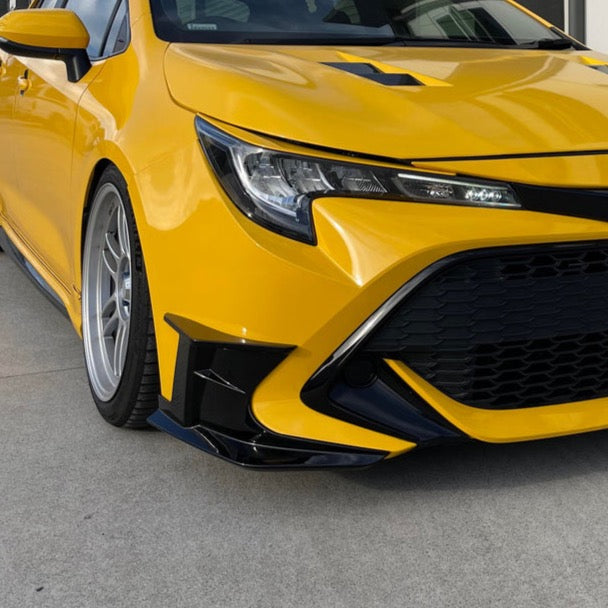 STREET ELEMENT SPECIAL EDITION Style Front Canards For 2018-2021 Toyota Corolla E210 [Eclipse Black]