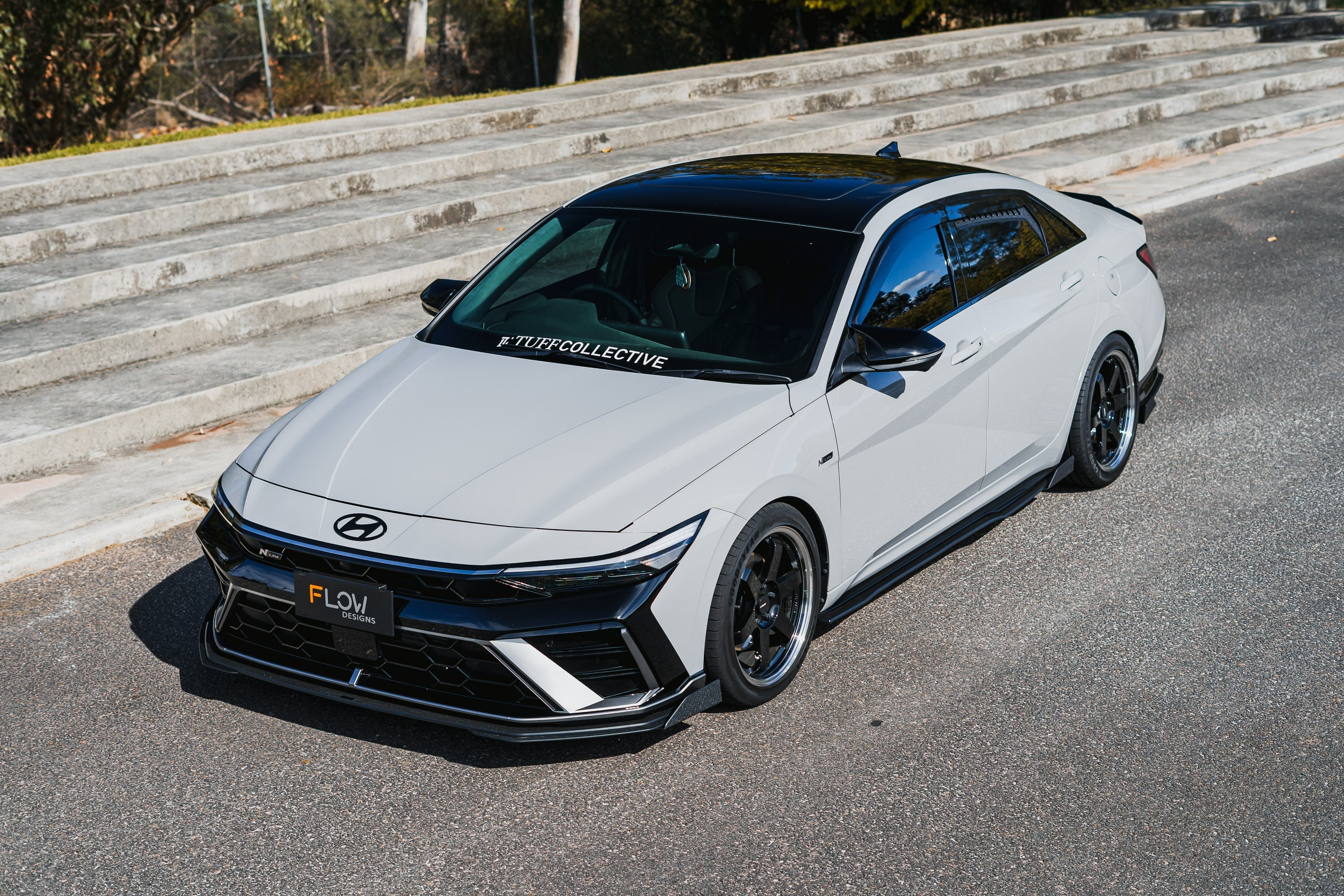 Hyundai CN7 V2 i30 N-Line Sedan FL 2025 Front Lip Splitter & Mounting Brackets (Pair)