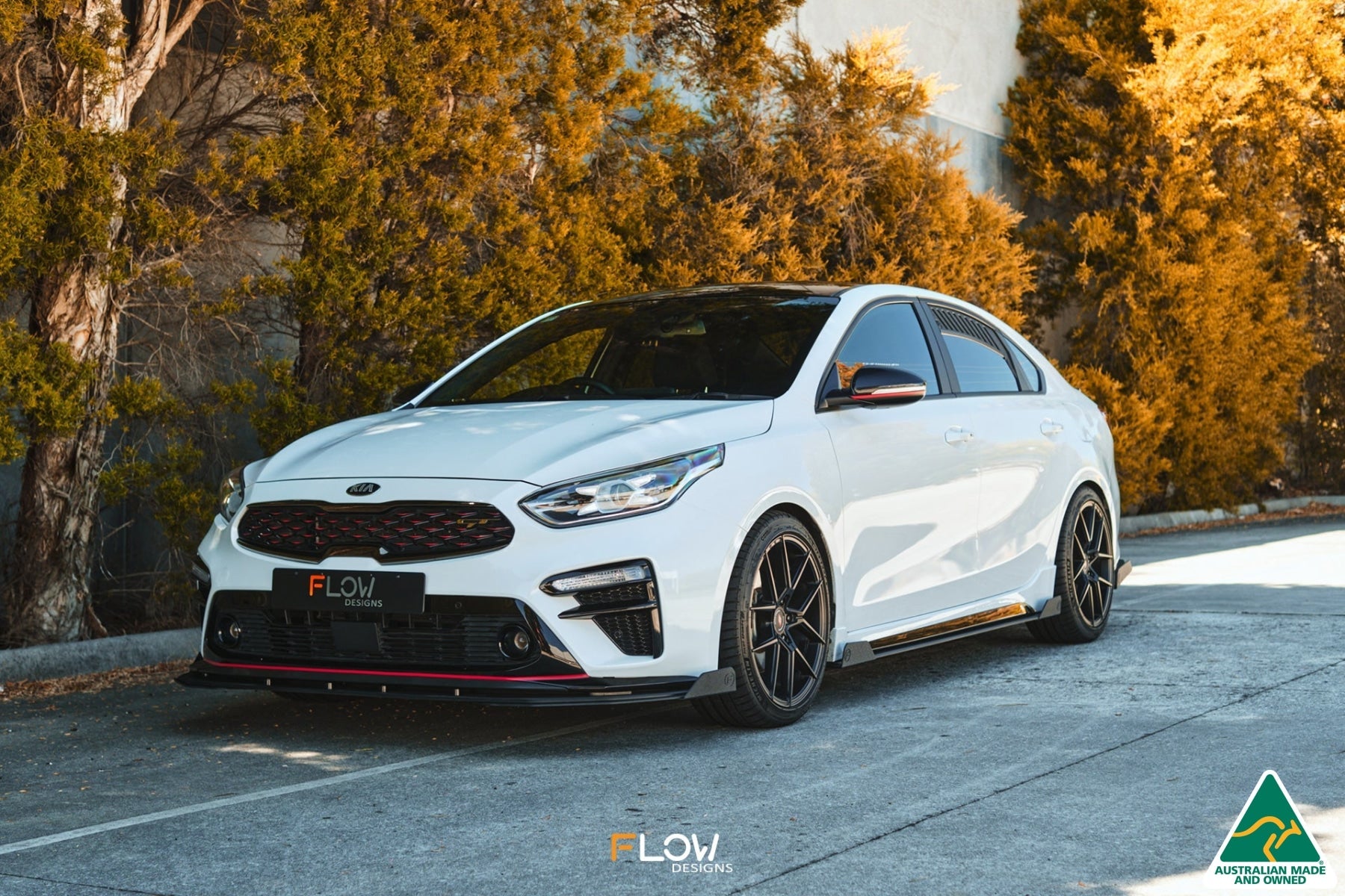 DISCONTINUED SANDED MATTE FINISH - Cerato GT PFL Front Lip Splitter & Reinforcement Brackets