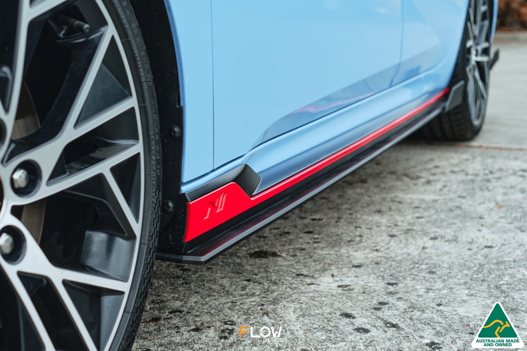 EX-DISPLAY - CN7 i30N Sedan 2021-2023 Side Skirt Splitters (Pair) - TEXTURED MATTE BLACK