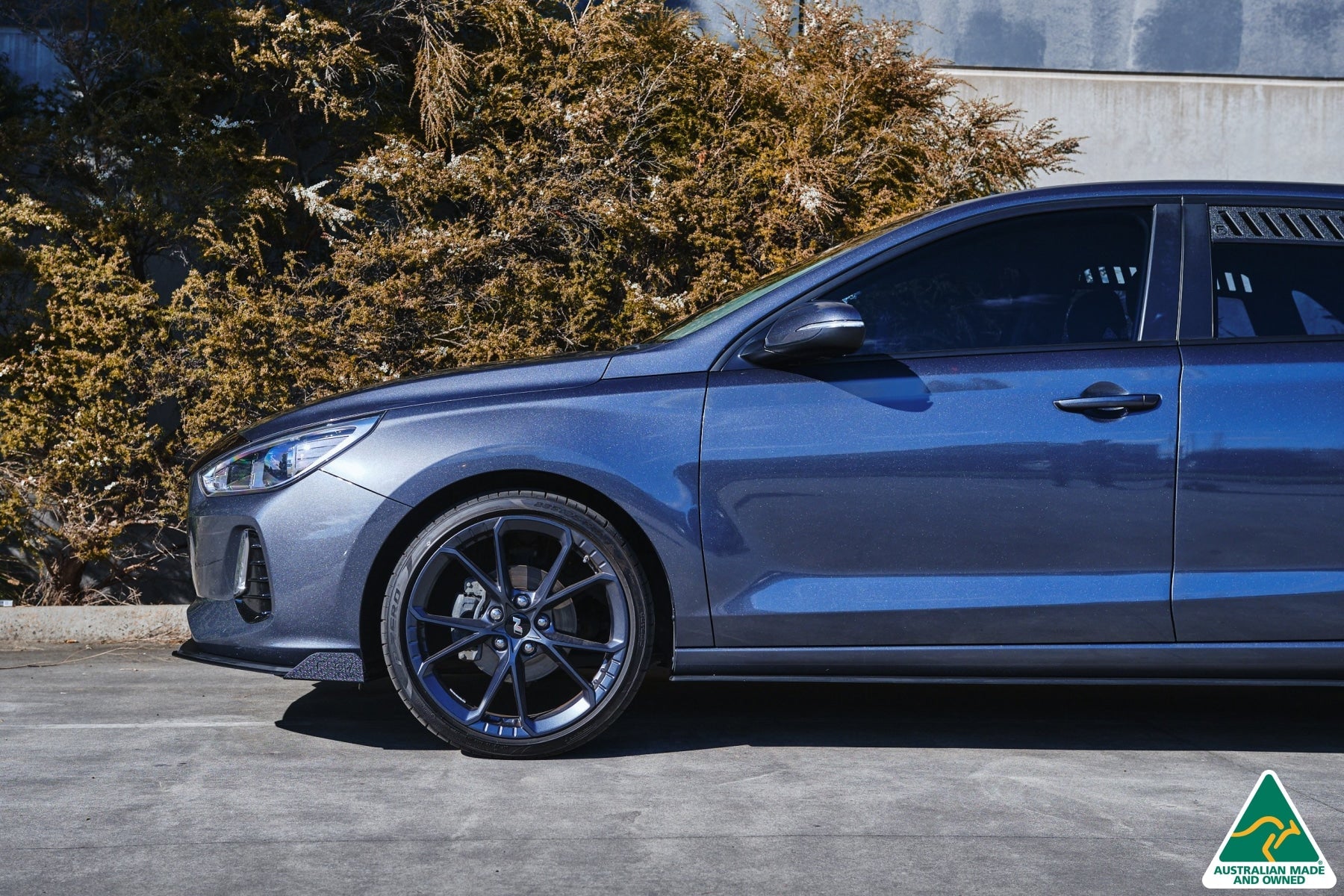 DISCONTINUED SANDED MATTE FINISH - i30 Hatch PD1, PD2 2018-2020 Front Lip Splitter & Mounting Brace
