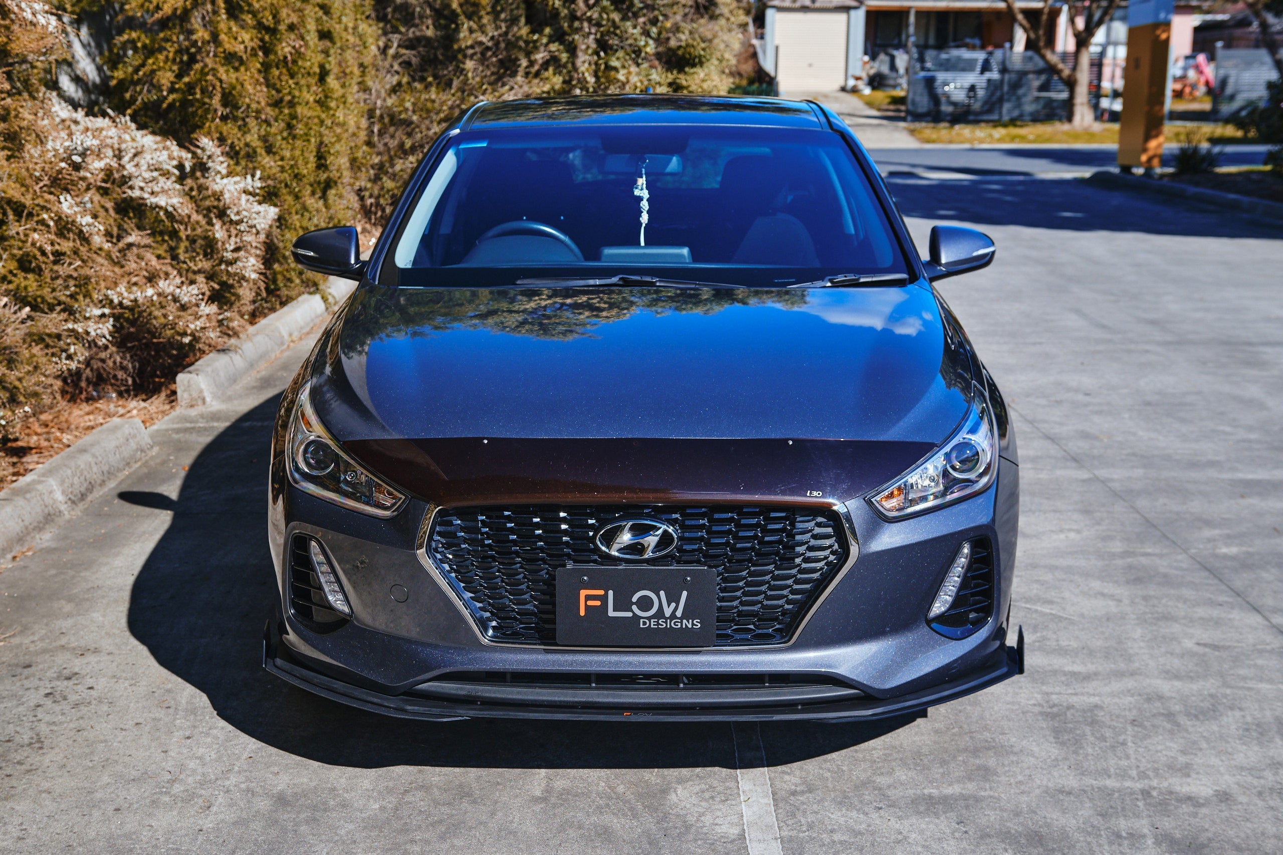 DISCONTINUED SANDED MATTE FINISH - i30 Hatch PD1, PD2 2018-2020 Front Lip Splitter & Mounting Brace