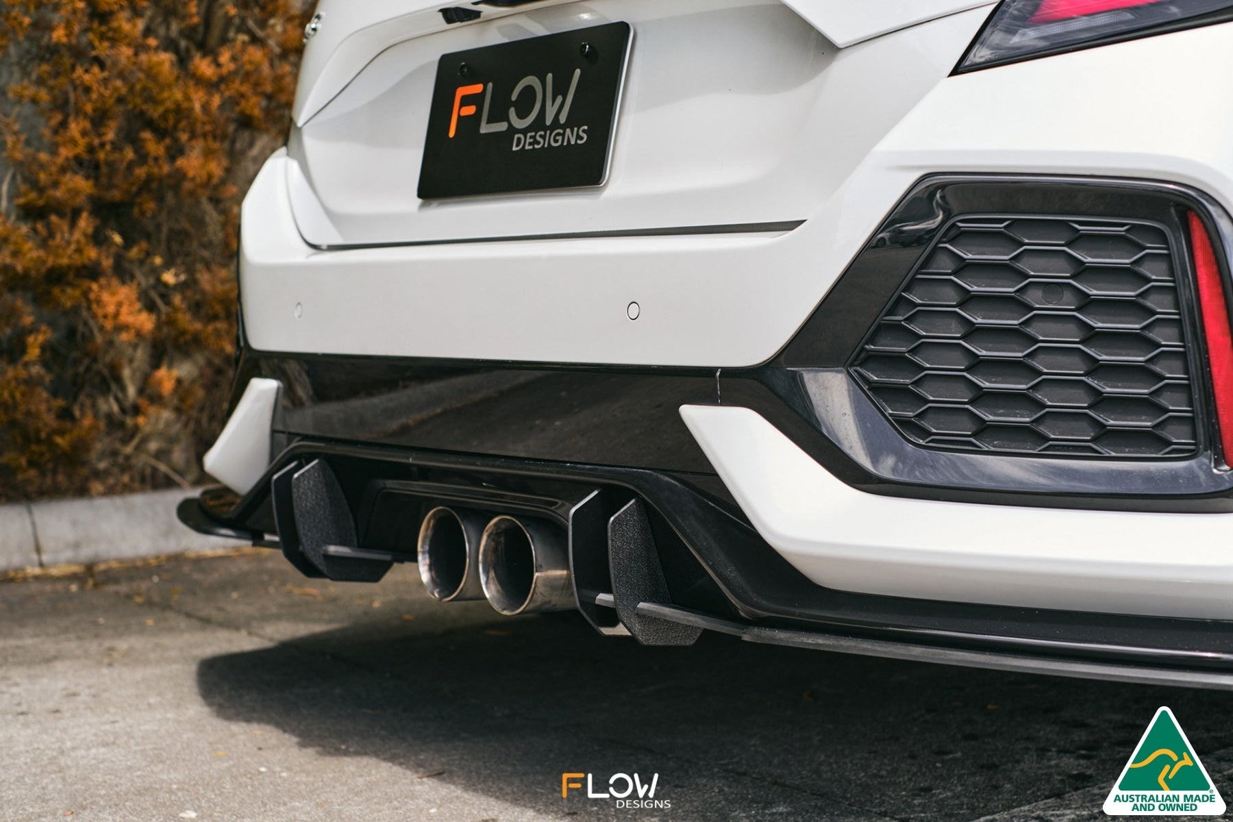 DEMO STOCK - FK4/FK7 Civic RS Hatch PFL Flow-Lock Rear Diffuser - GLOSS BLACK