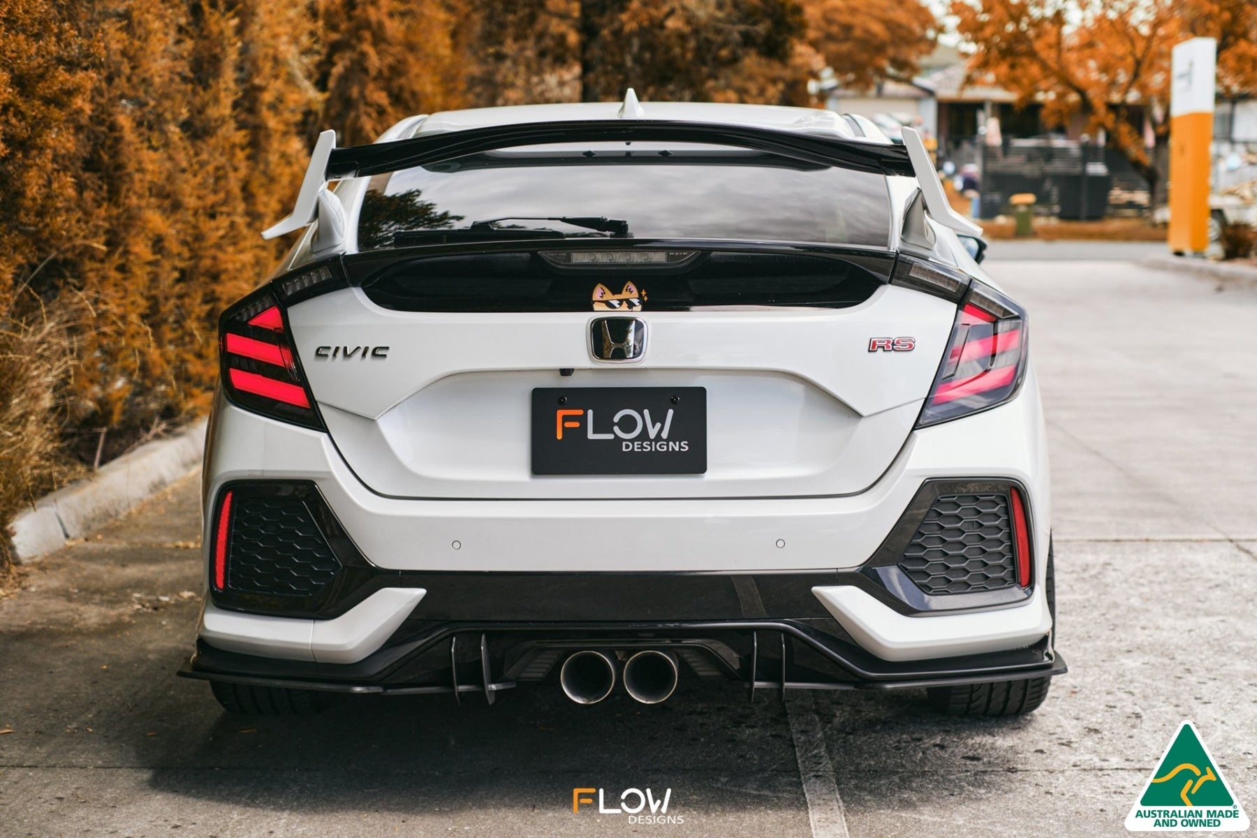 DEMO STOCK - FK4/FK7 Civic RS Hatch PFL Flow-Lock Rear Diffuser - GLOSS BLACK