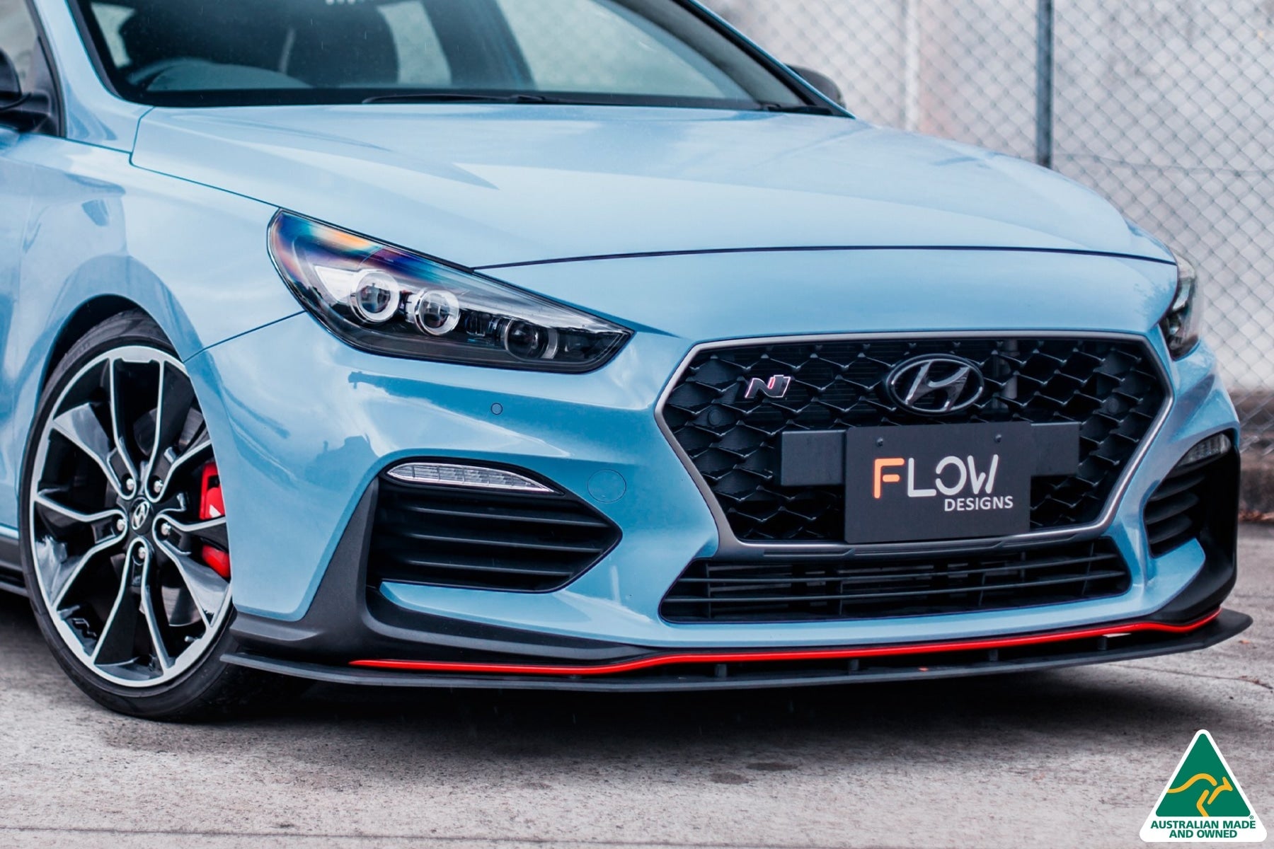 RETURNED STOCK - i30N Hatch PD (2018-2020) Front Lip Splitter & Reinforcement Brackets - GLOSS BLACK