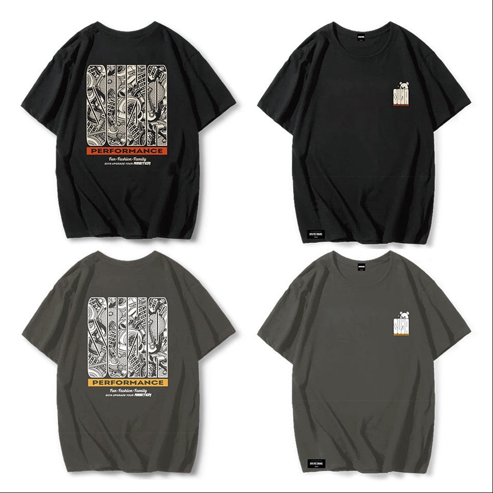 SUYA Apparel (Summer '25 Collection) "STREET-CODE" Black / Grey T-Shirt