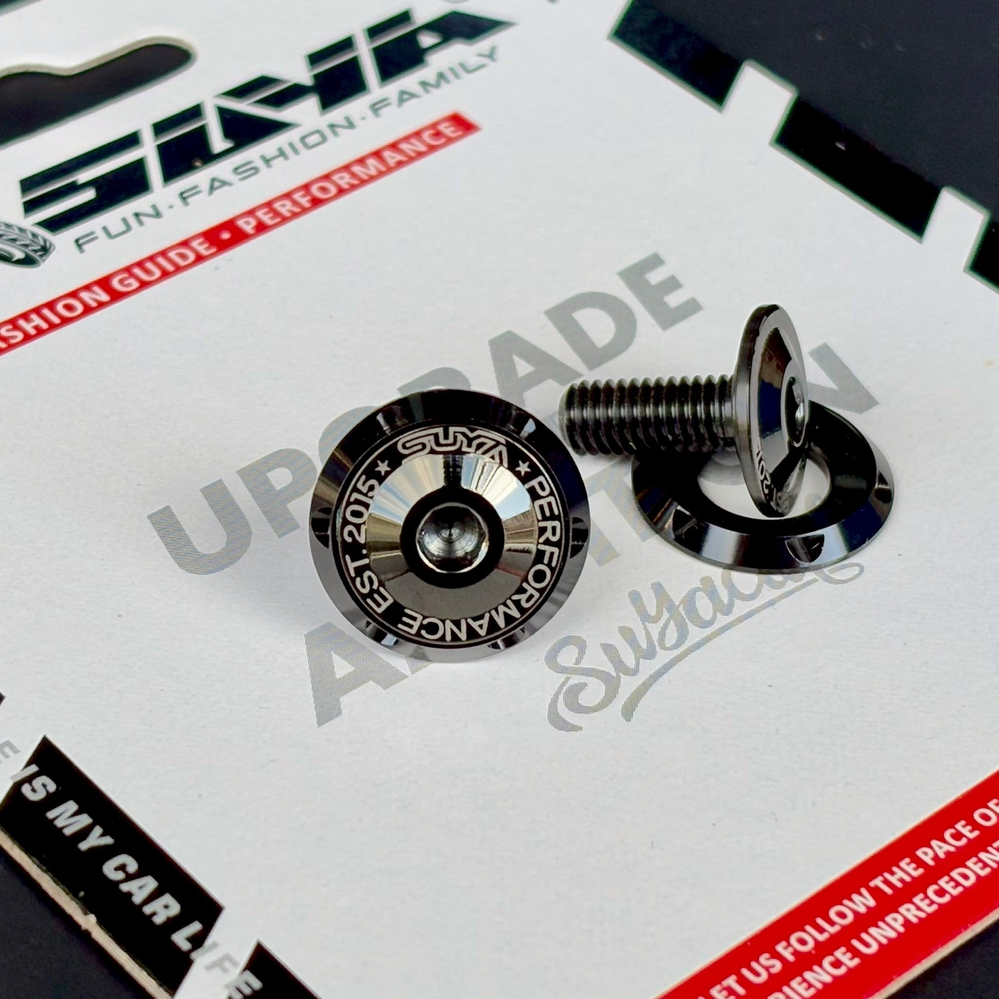 Suya Engine Bay CNC M6 Dress Up Washer & Bolt (Ver. 1) for Subaru BRZ/Levorg/WRX & Other Models [Black/Blue]