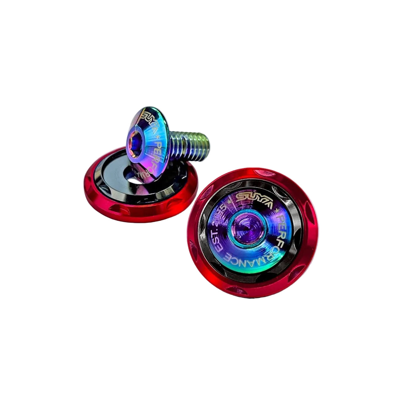 SUYA Car Supplies - Engine Bay - CNC M6 Dress Up Washer & Bolt (V2) - Titanium Bolts