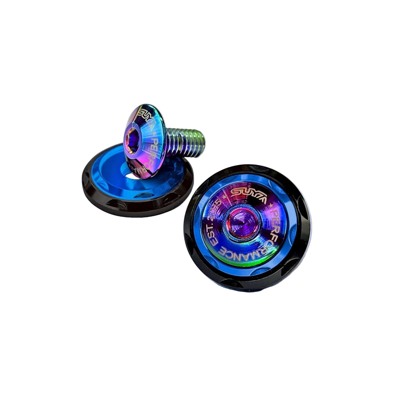 SUYA Car Supplies - Engine Bay - CNC M6 Dress Up Washer & Bolt (V2) - Titanium Bolts