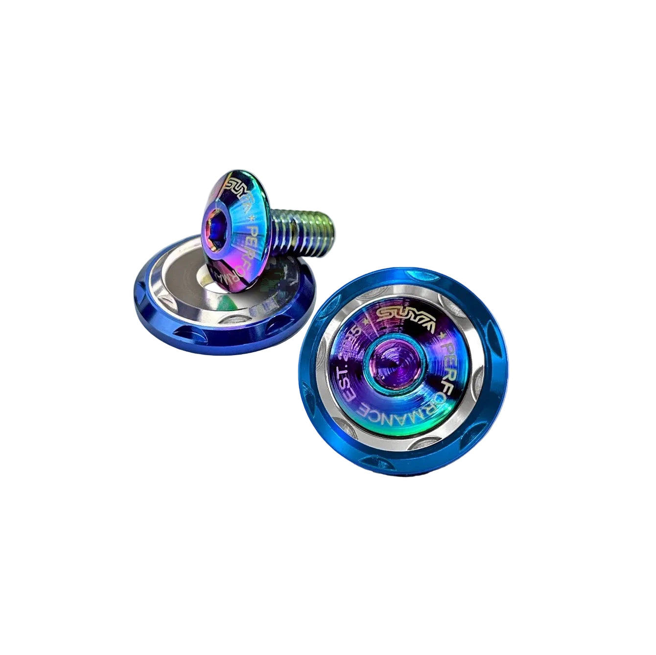 SUYA Car Supplies - Engine Bay - CNC M6 Dress Up Washer & Bolt (V2) - Titanium Bolts