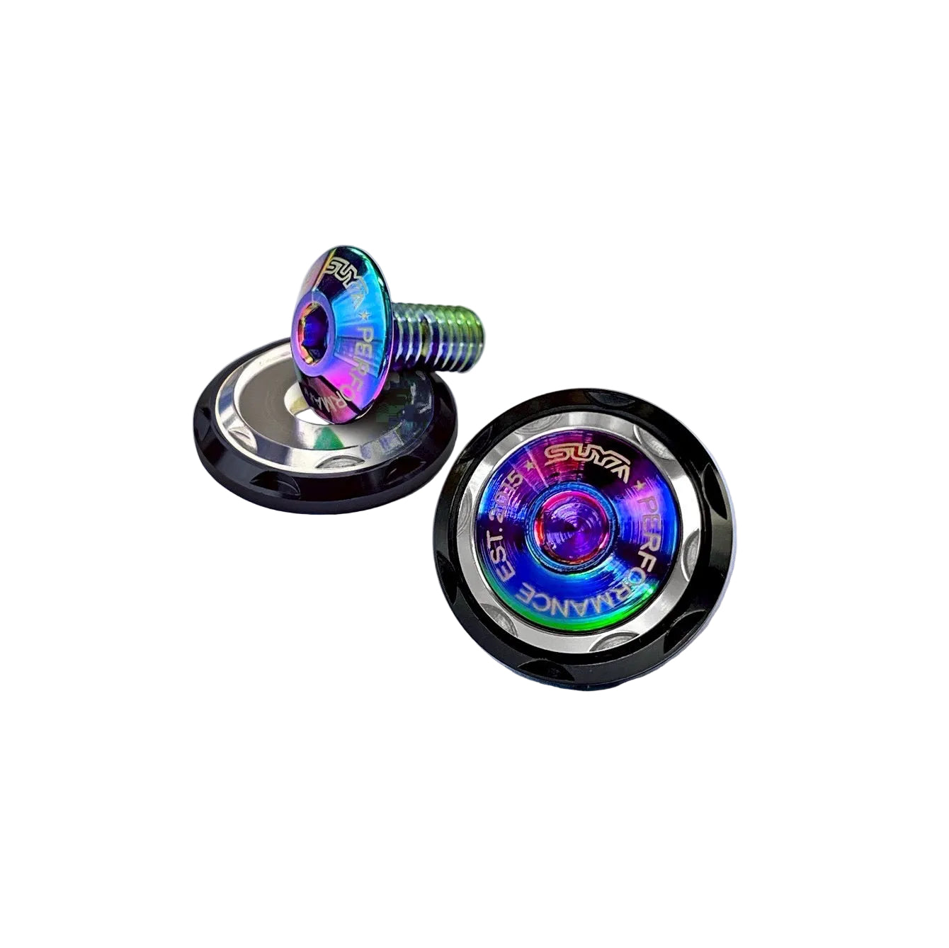 SUYA Car Supplies - Engine Bay - CNC M6 Dress Up Washer & Bolt (V2) - Titanium Bolts