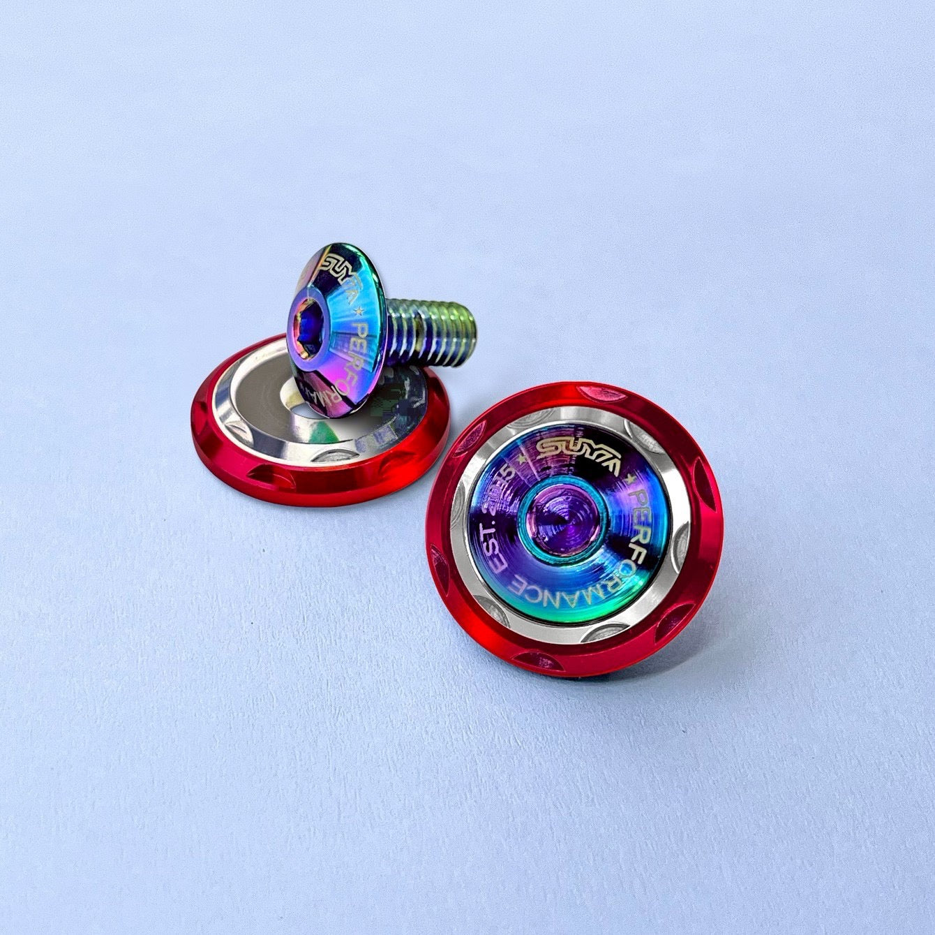 Suya Engine Bay CNC M6 Dress Up Washer & Bolt (Ver. 2) for Subaru BRZ/Levorg/WRX & Other Models [Titanium]