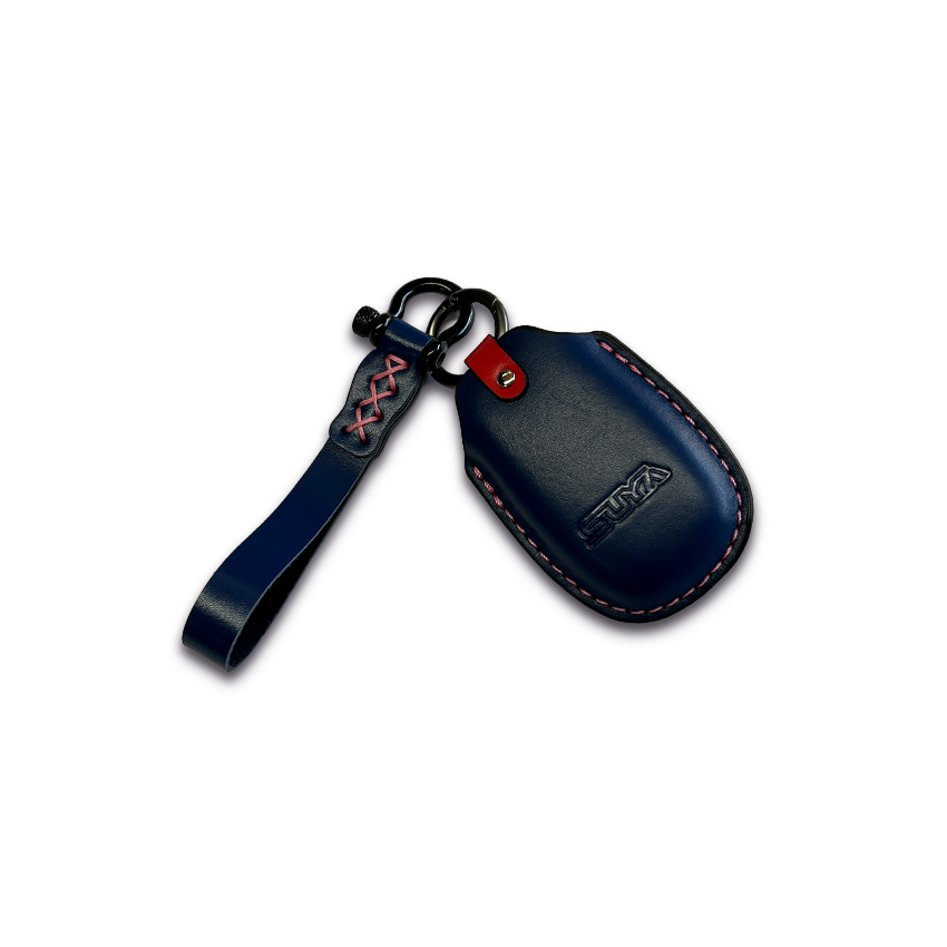 SUYA Keychain - Leather Key Fob Cover & Strap for Subaru BRZ / Levorg / WRX & Other Models