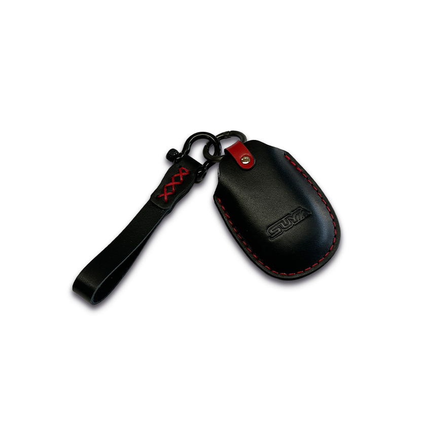 SUYA Keychain - Leather Key Fob Cover & Strap for Subaru BRZ / Levorg / WRX & Other Models