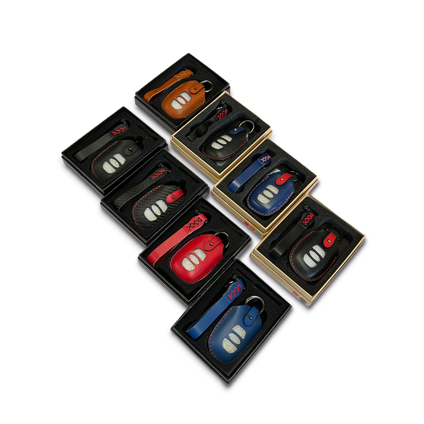 SUYA Keychain - Leather Key Fob Cover & Strap for Subaru BRZ / Levorg / WRX & Other Models