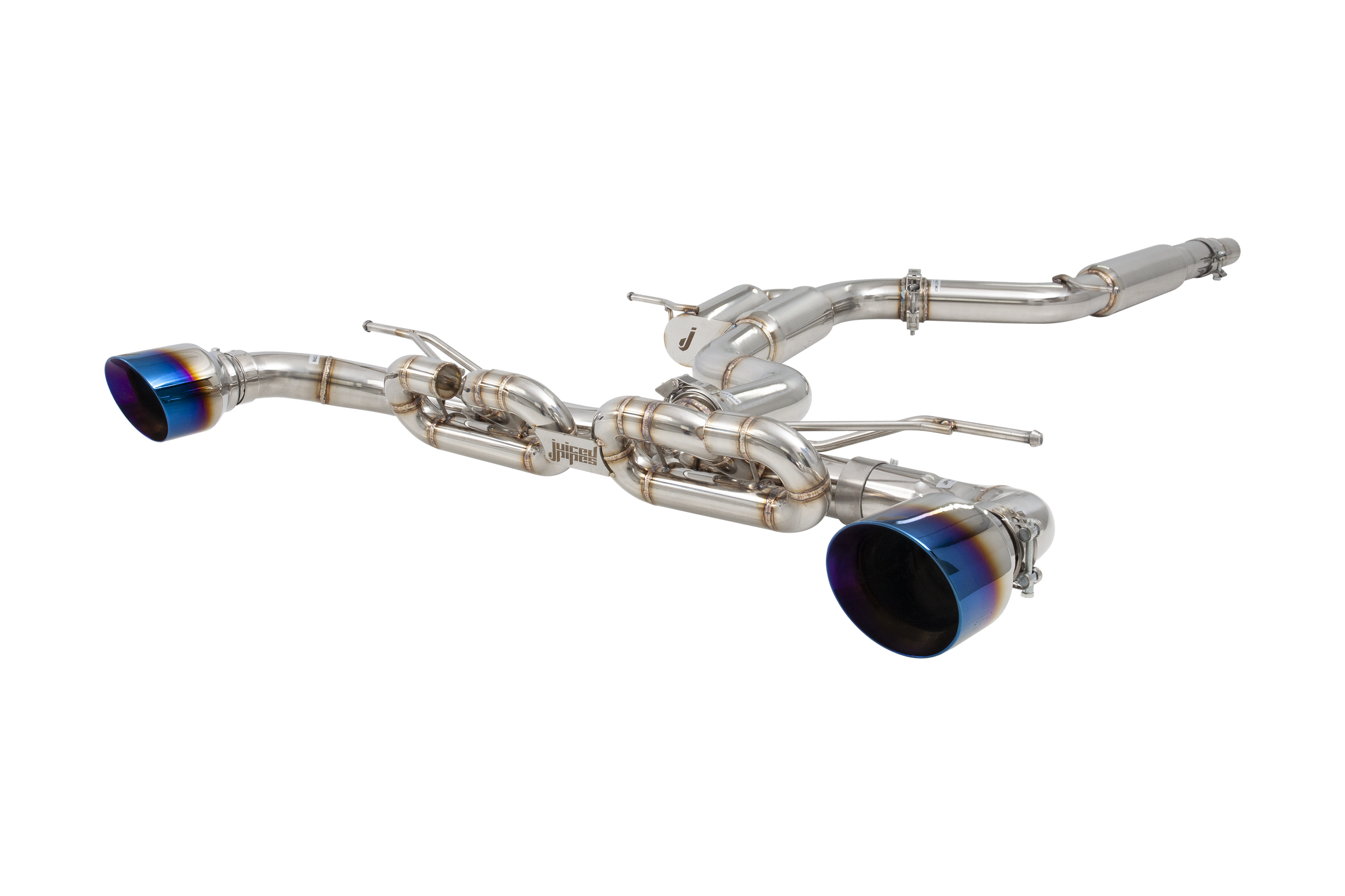 Juiced Pipes Volkswagen Golf GTI MK7 to MK8.5 3 inch Cat Back Exhaust System with Burnt Blue Tips