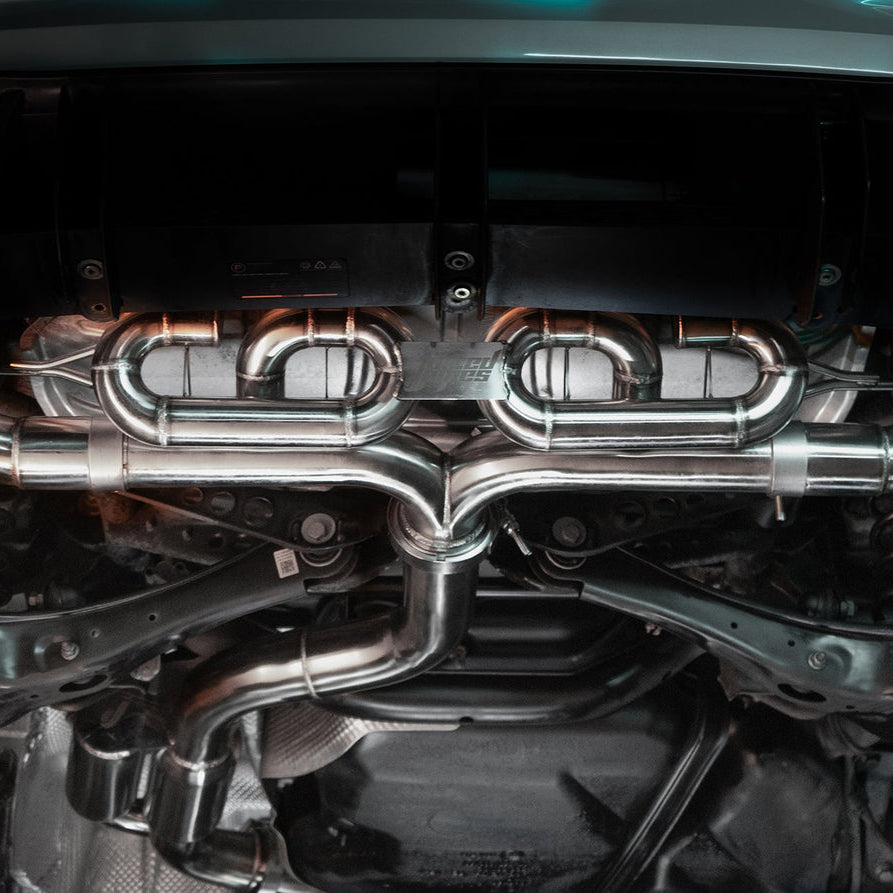 Juiced Pipes Volkswagen Golf GTI MK7 to MK8.5 3 inch Cat Back Exhaust System with Burnt Blue Tips