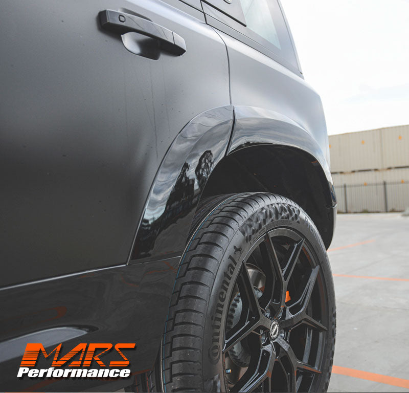 Gloss Black Wheel Arches Extensions Fender Flares for Land Rover Defender L663 110 2020-2024