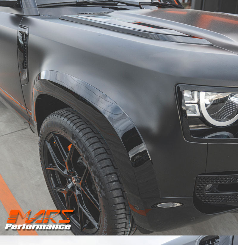 Gloss Black Wheel Arches Extensions Fender Flares for Land Rover Defender L663 110 2020-2024