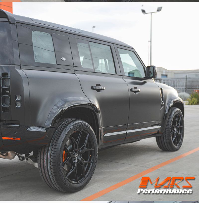 Gloss Black Wheel Arches Extensions Fender Flares for Land Rover Defender L663 110 2020-2024