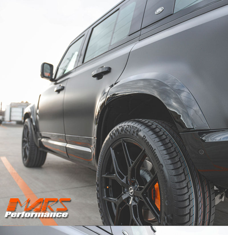 Gloss Black Wheel Arches Extensions Fender Flares for Land Rover Defender L663 110 2020-2024