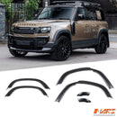 Matt Black Wheel Arches Extensions Fender Flares for Land Rover Defender L663 110 2020-2024