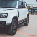 All Black Foot Rest Running Boards Side Step Bar for Land Rover Defender L663 110 130 2020-2025