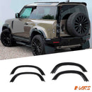 Gloss Black Wheel Arches Extensions Fender Flares for Land Rover Defender L663 90 2020-2024