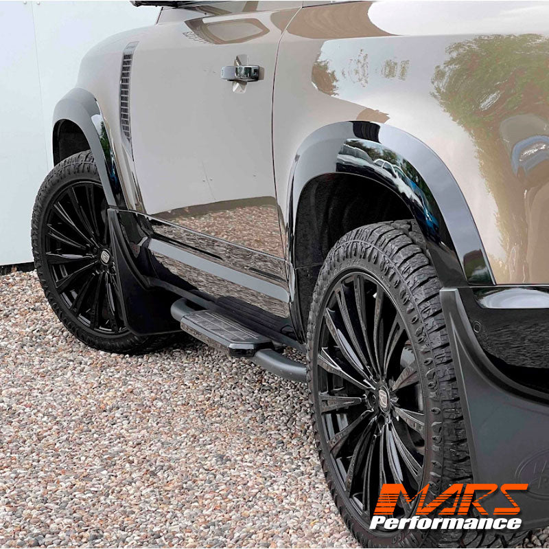 Gloss Black Wheel Arches Extensions Fender Flares for Land Rover Defender L663 90 2020-2024