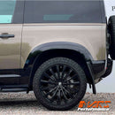 Gloss Black Wheel Arches Extensions Fender Flares for Land Rover Defender L663 90 2020-2024
