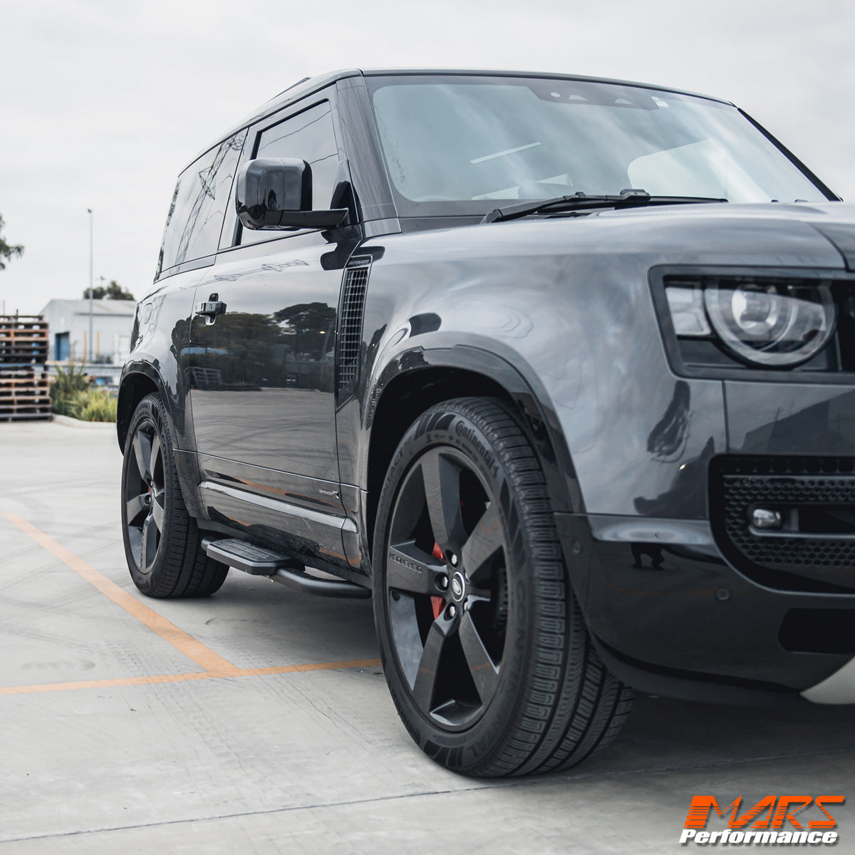 Black Foot Rest Running Boards Side Step Bar for Land Rover Defender L663 90 2020-2025 Bodykit