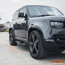 Black Foot Rest Running Boards Side Step Bar for Land Rover Defender L663 90 2020-2025 Bodykit