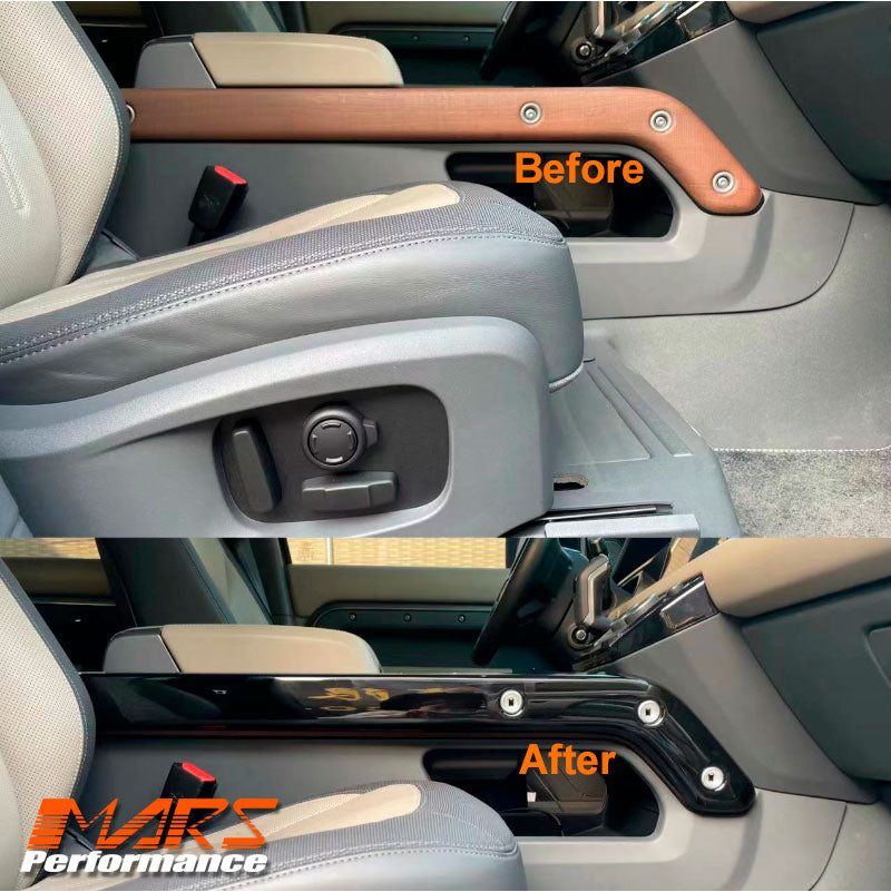 Gloss Black Replacement Interior Trim Covers for Land Rover Defender L663 90 110 130 2020-2024