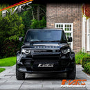 Gloss Black Front Bumper bar lip spoiler & Splitters for Land Rover Defender L663 90 110 130 2020-2024