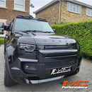 Gloss Black Front Bumper bar lip spoiler & Splitters for Land Rover Defender L663 90 110 130 2020-2024