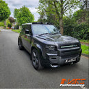 Gloss Black Front Bumper bar lip spoiler & Splitters for Land Rover Defender L663 90 110 130 2020-2024