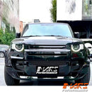 Gloss Black Front Bumper bar lip spoiler & Splitters for Land Rover Defender L663 90 110 130 2020-2024