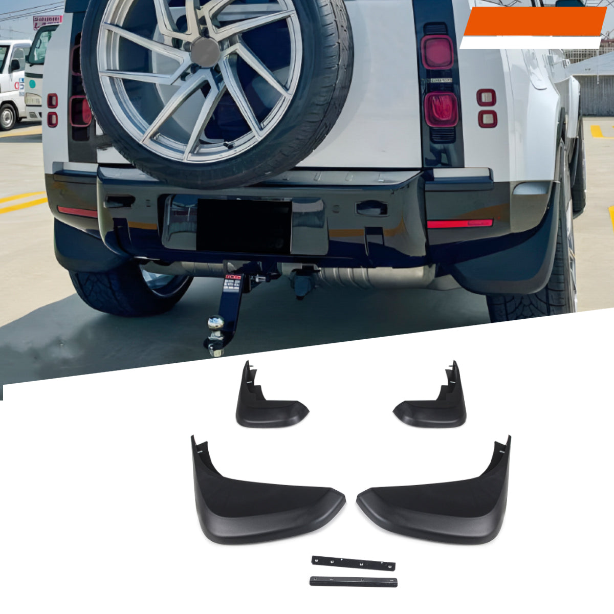 Standard Size Complete front and rear Mud Splash Guard Flaps for Land Rover Defender L663 90 110 130 2020-2024