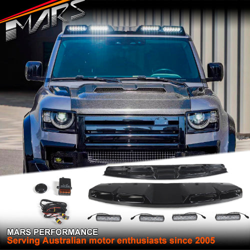 Gloss Black Urban Style High Power LED DRL Roof Lights for Land Rover Defender L663 90 110 2020-2024