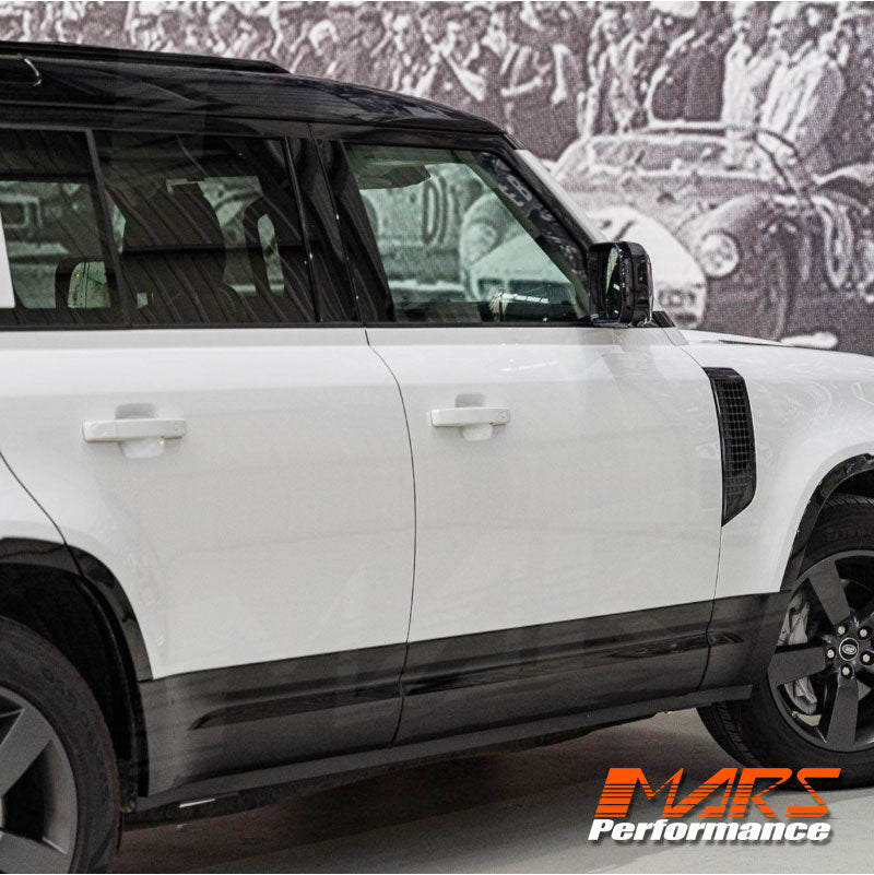 Gloss Black Side Door Moulding Skirts Bodykit for Land Rover Defender L663 110 2020-2024