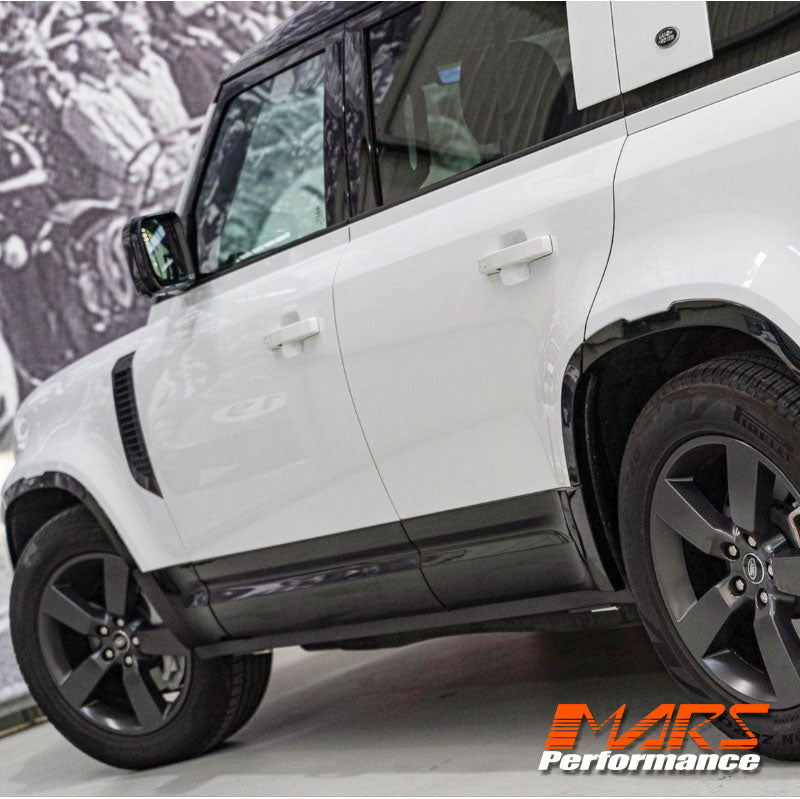 Gloss Black Side Door Moulding Skirts Bodykit for Land Rover Defender L663 110 2020-2024