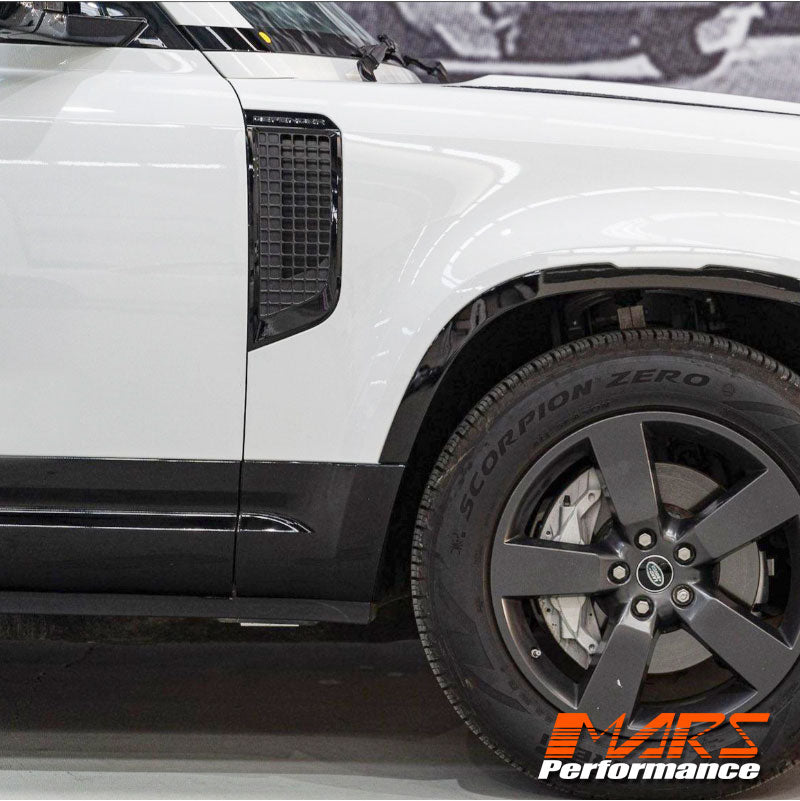 Gloss Black Side Door Moulding Skirts Bodykit for Land Rover Defender L663 110 2020-2024