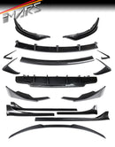 Carbon Print Aero DYNAMIC Bumper Splitters Lip Spoiler & Diffuser BodyKit for Tesla Model 3 2019-2023