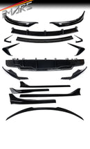 Gloss Black Aero DYNAMIC Bumper Splitters Lip Spoiler & Diffuser BodyKit for Tesla Model 3 2019-2023