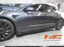 Gloss Black Aero DYNAMIC Bumper Splitters Lip Spoiler & Diffuser BodyKit for Tesla Model 3 2019-2023